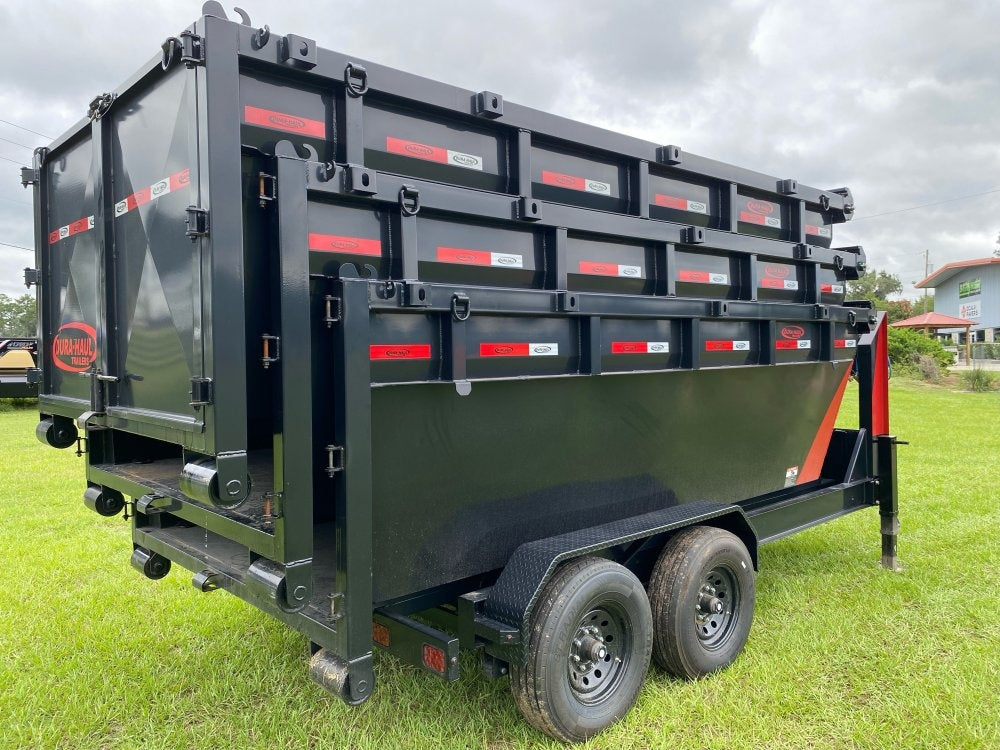 Dura Haul 14' GN Roll off Bundle (2) 8k Axles + 3 Bins w/ 4' Walls - Roll Off Packages - RO 14' Gooseneck - TrailerSwap