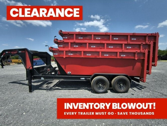 Dura Haul 16' GN Roll off Bundle (2) 7k Axles + 3 Bins w/ 4' Walls - Roll Off Packages - RO 16' Gooseneck - TrailerSwap
