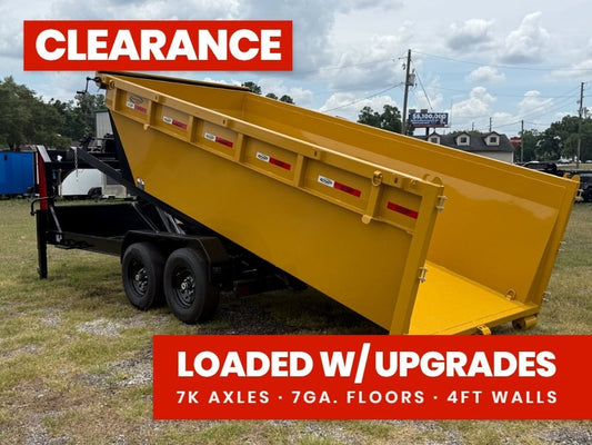 Dura Haul 16' GN Roll Off Bundle (2) 7k Axles + Bin 4' Walls - Roll Off Packages - RO 16' Gooseneck - TrailerSwap