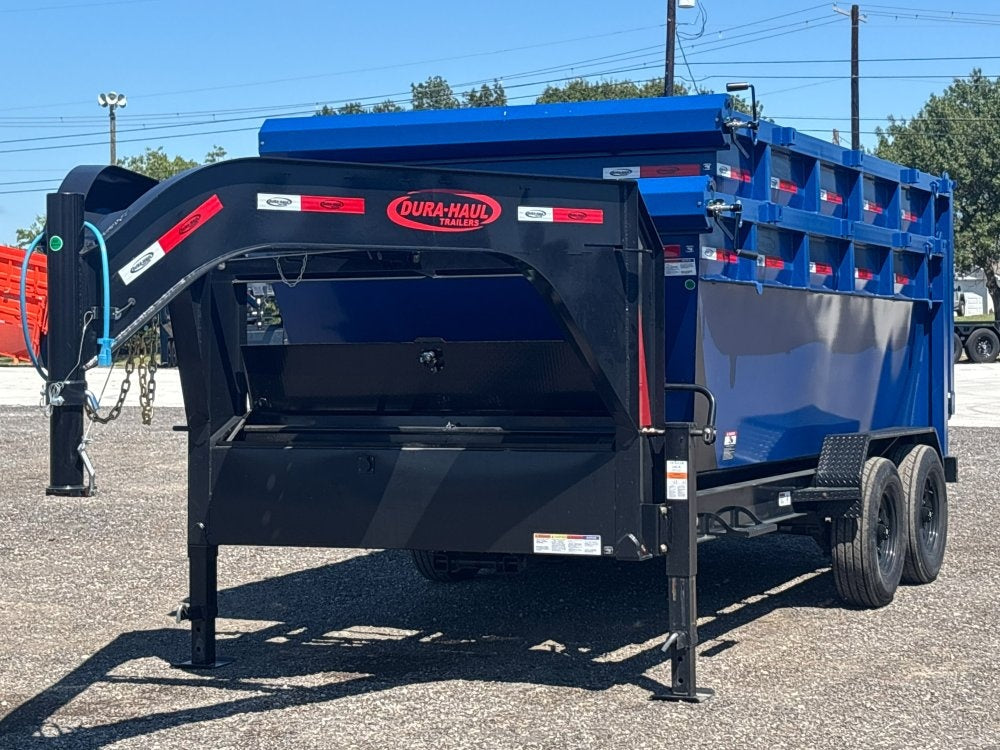 Dura Haul 16' GN Roll off Bundle (2) 8k Axles + 2 Bins w/ 4' Walls - Roll Off Packages - RO 16' Gooseneck - TrailerSwap