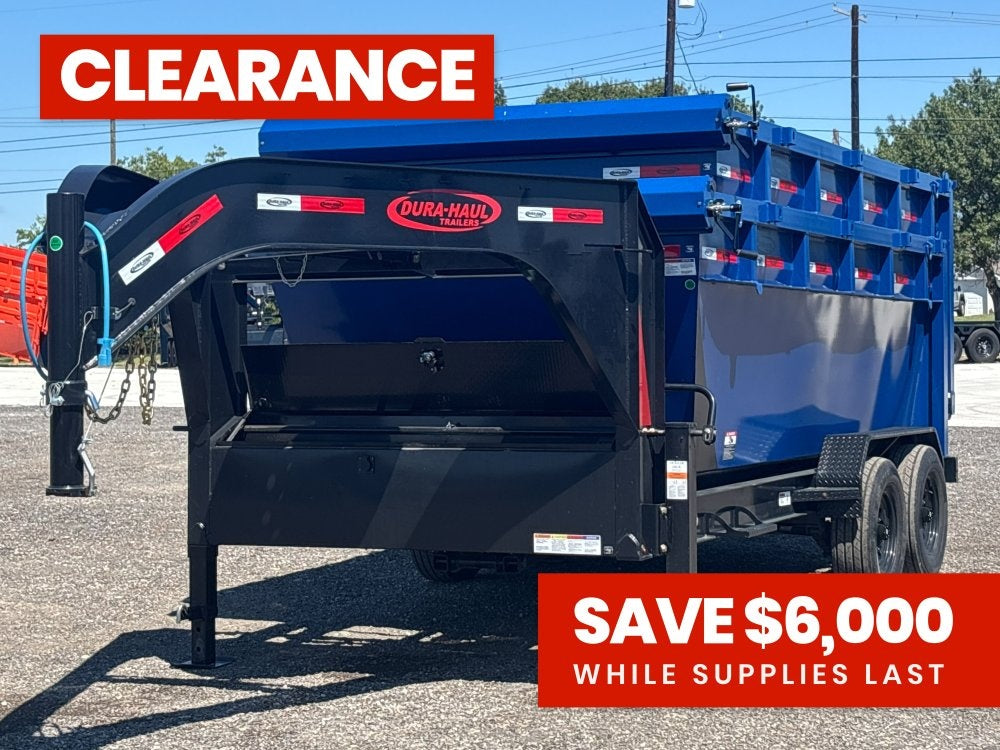 Dura Haul 16' GN Roll off Bundle (2) 8k Axles + 2 Bins w/ 4' Walls - Roll Off Packages - RO 16' Gooseneck - TrailerSwap