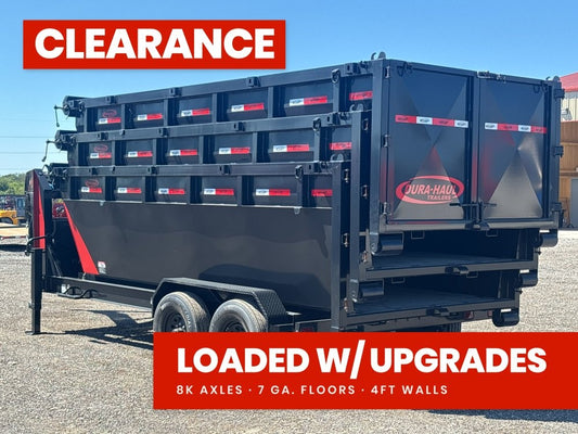 Dura Haul 16' GN Roll off Bundle (2) 8k Axles + 3 Bins w/ 4' Walls - Roll Off Packages - RO 16' Gooseneck - TrailerSwap