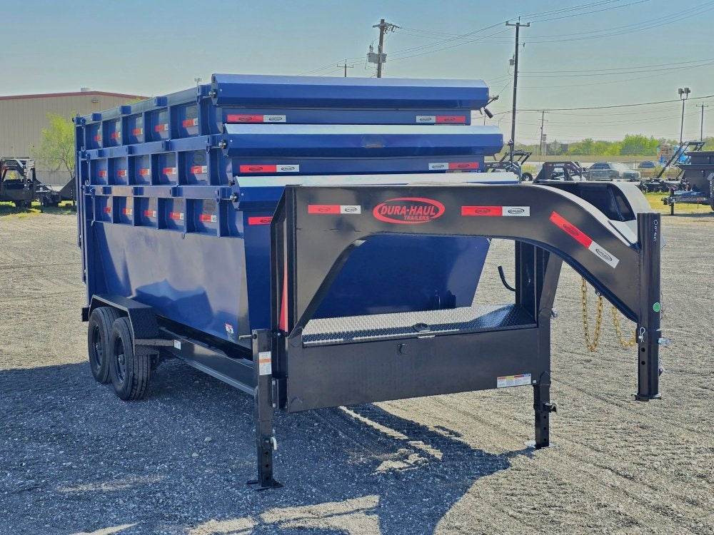 Dura Haul 16' GN Roll off Bundle (2) 8k Axles + 3 Bins w/ 4' Walls - Roll Off Packages - RO 16' Gooseneck - TrailerSwap