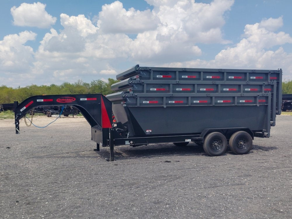 Dura Haul 16' GN Roll off Bundle (2) 8k Axles + 3 Bins w/ 4' Walls - Roll Off Packages - RO 16' Gooseneck - TrailerSwap