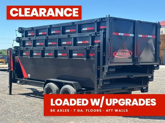 Dura Haul 16' GN Roll off Bundle (2) 8k Axles + 3 Bins w/ 4' Walls - Roll Off Packages - RO 16' Gooseneck - TrailerSwap
