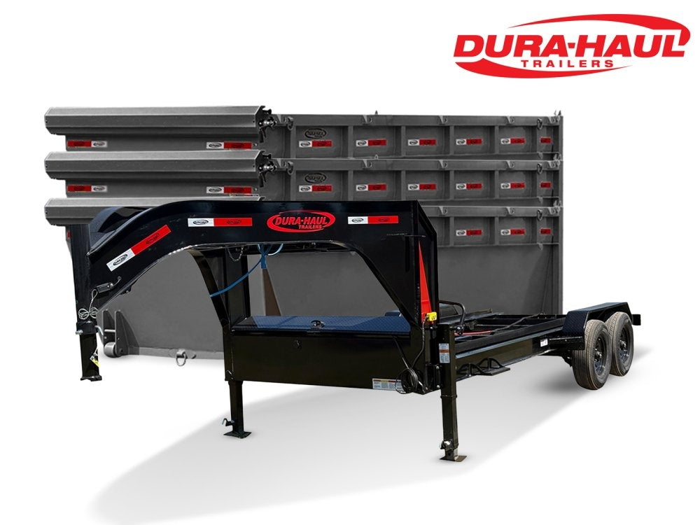 Dura Haul 16' GN Roll off Bundle (2) 8k Axles + 3 Bins w/ 4' Walls - Roll Off Packages/RO 16' Gooseneck - Stryker Dealership Group