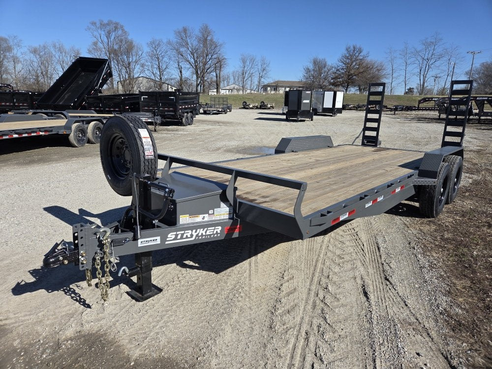 20' Stryker SET Bumper Pull Equipment Trailer Stand Up Ramps - (2) 7K Axles 3549