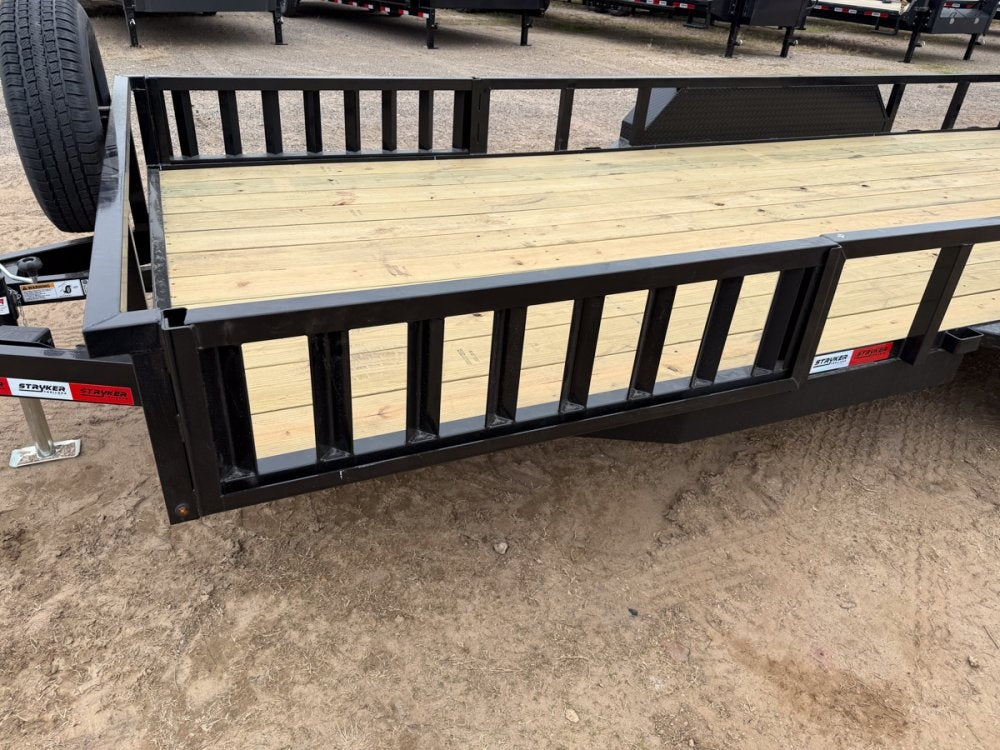 18' Utility Trailer (2) 5.2K Axles, 83" Wide, Side Ramps and 4' Gate 4066
