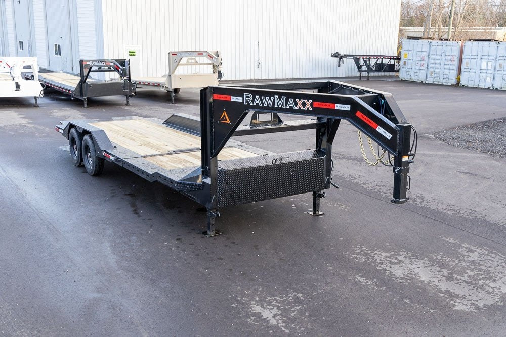 24' GTX Gooseneck Gravity Tilt (2) 7k Torsion Axles 4' Stationary Deck 112849