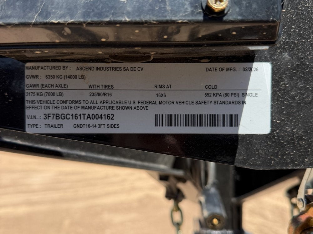 16' Stryker SDT Gooseneck Dump Trailer 36" Side Walls - (2) 7k Axles 4162