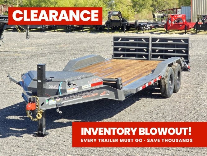 EHZ 20' x 83" BP EQUIPMENT TRAILER (2) 7K Axles, Mega Ramps, 14 Ply Tires - Low Profile Equipment Trailers - TrailerSwap