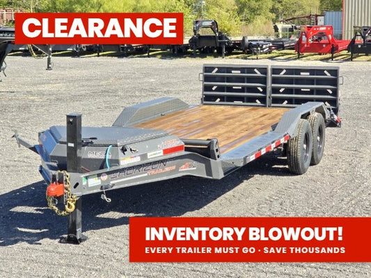 EHZ 20' x 83" BP EQUIPMENT TRAILER (2) 7K Axles, Mega Ramps, 14 Ply Tires - Low Profile Equipment Trailers - TrailerSwap