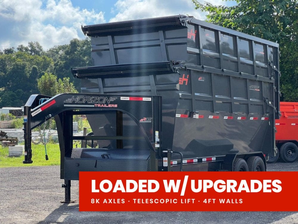 Horizon 16' RDZ GN Roll off Bundle (2) 8k Axles + 2 Bins w/ 6' Walls 015032