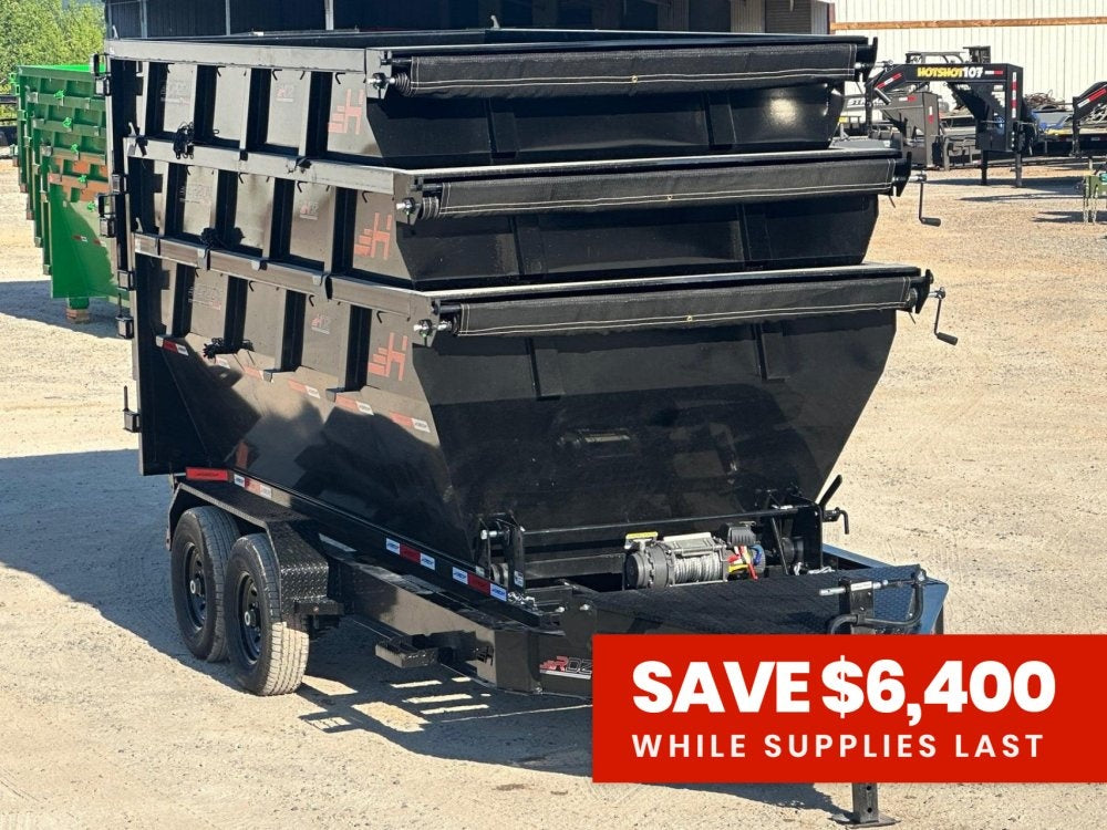 Horizon 14' RDZ BP Roll off Bundle (2) 7k Axles + 3 Bins w/ 4' Walls 017793