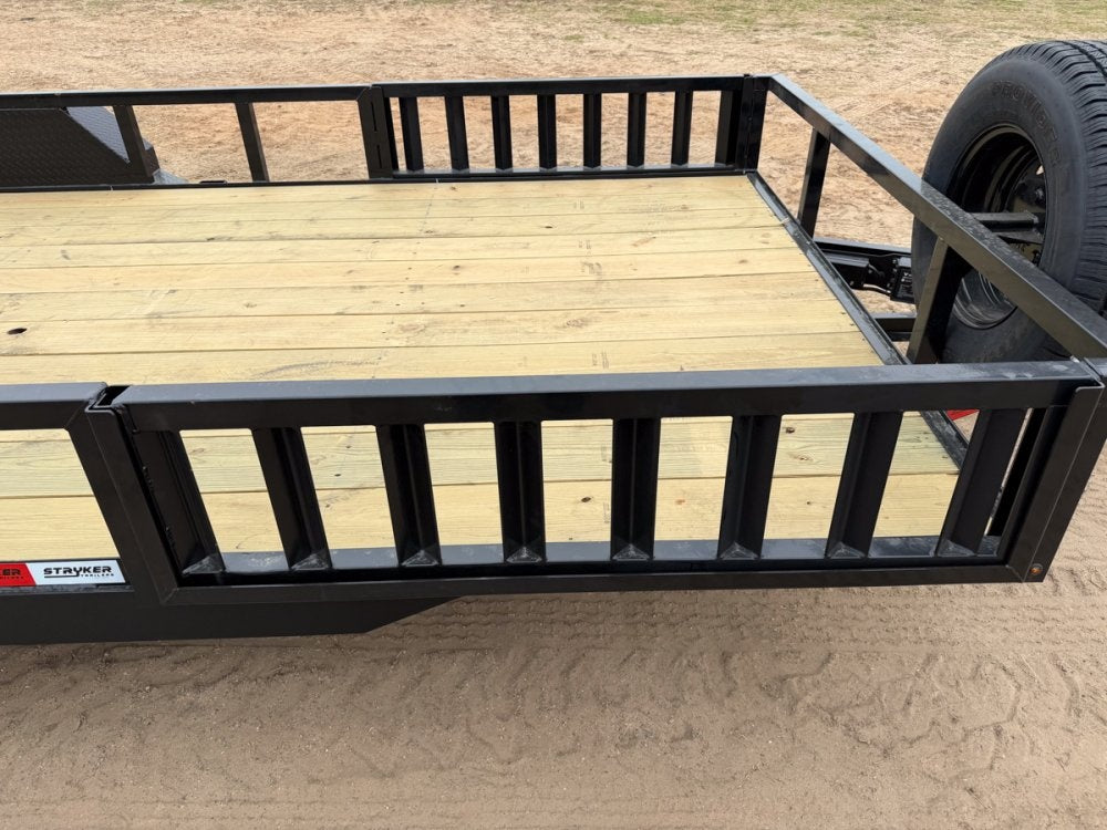 18' Utility Trailer (2) 5.2K Axles, 83" Wide, Side Ramps and 4' Gate 4066