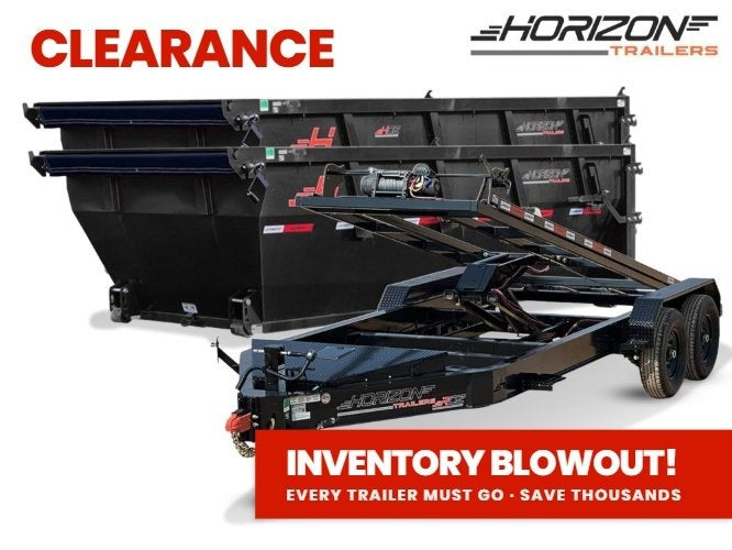 Horizon 14' RDZ BP Roll off Bundle (2) 7k Axles + 2 Bins w/ 4' Walls - Roll Off Packages - RO 14' Bumper Pull - TrailerSwap