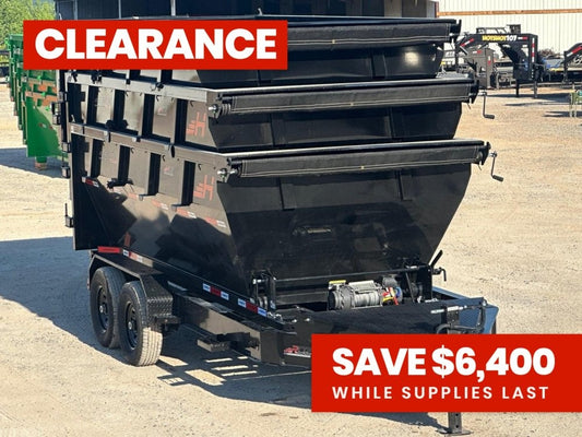 Horizon 14' RDZ BP Roll off Bundle (2) 7k Axles + 3 Bins w/ 4' Walls - Roll Off Packages - RO 14' Bumper Pull - TrailerSwap