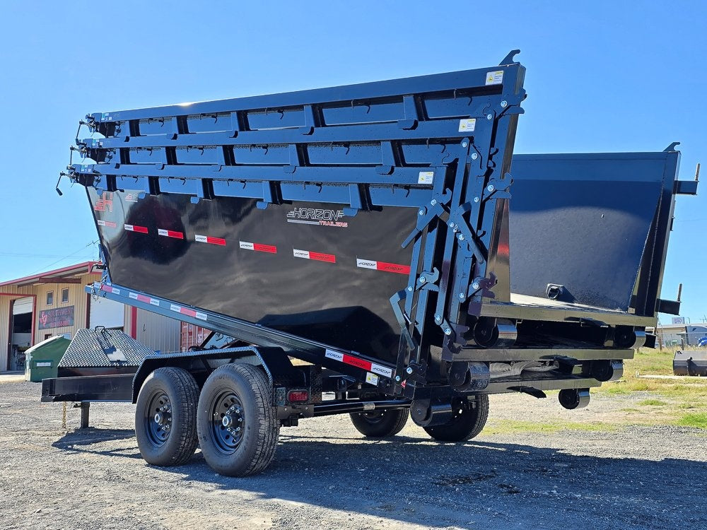 Horizon 14' RDZ BP Roll off Bundle (2) 7k Axles + 3 Bins w/ 4' Walls - Roll Off Packages - RO 14' Bumper Pull - TrailerSwap