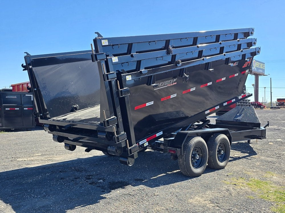 Horizon 14' RDZ BP Roll off Bundle (2) 7k Axles + 3 Bins w/ 4' Walls - Roll Off Packages - RO 14' Bumper Pull - TrailerSwap