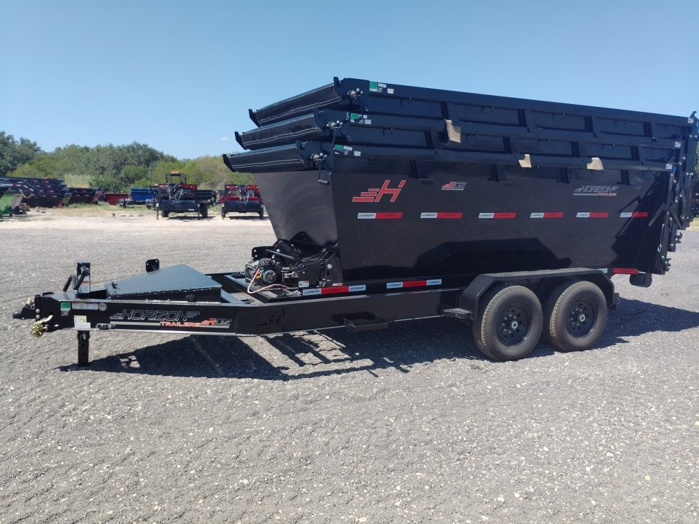Horizon 14' RDZ BP Roll off Bundle (2) 7k Axles + 3 Bins w/ 4' Walls - Roll Off Packages - RO 14' Bumper Pull - TrailerSwap