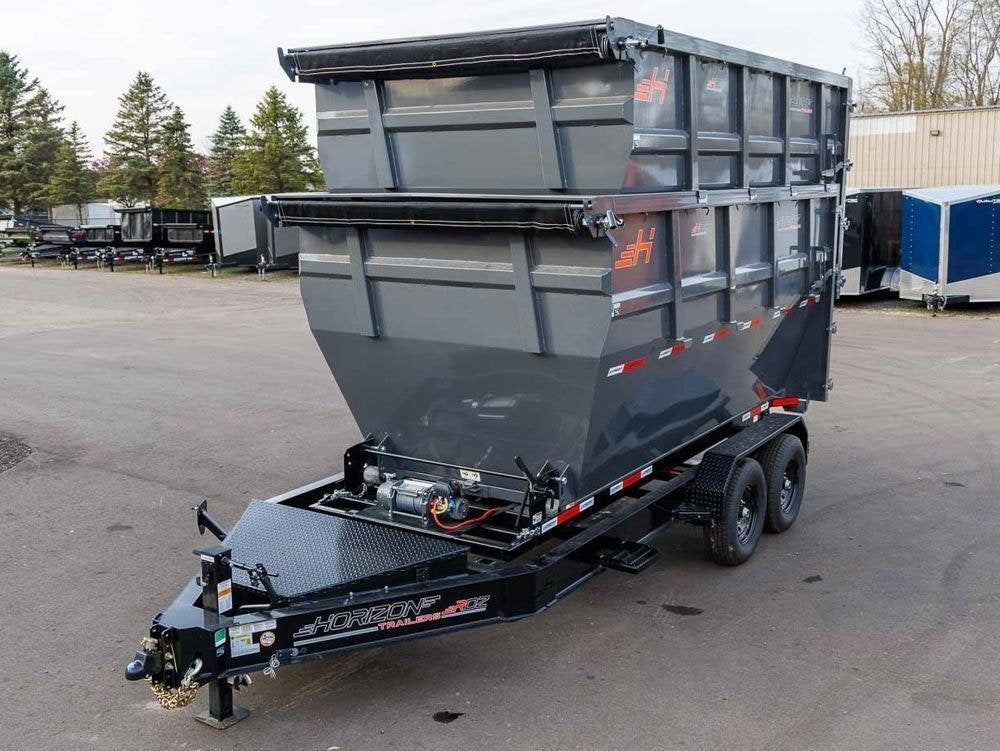 Horizon 14' RDZ BP Roll off Bundle (2) 7k Axles + 2 Bins w/ 6' Walls - Roll Off Packages/RO 14' Bumper Pull - Stryker Dealership Group