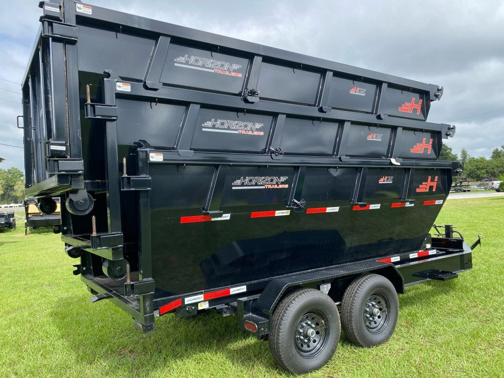 Horizon 14' RDZ BP Roll off Bundle (2) 7k Axles + 3 Bins w/ 4' Walls - Roll Off Packages/RO 14' Bumper Pull - Stryker Dealership Group