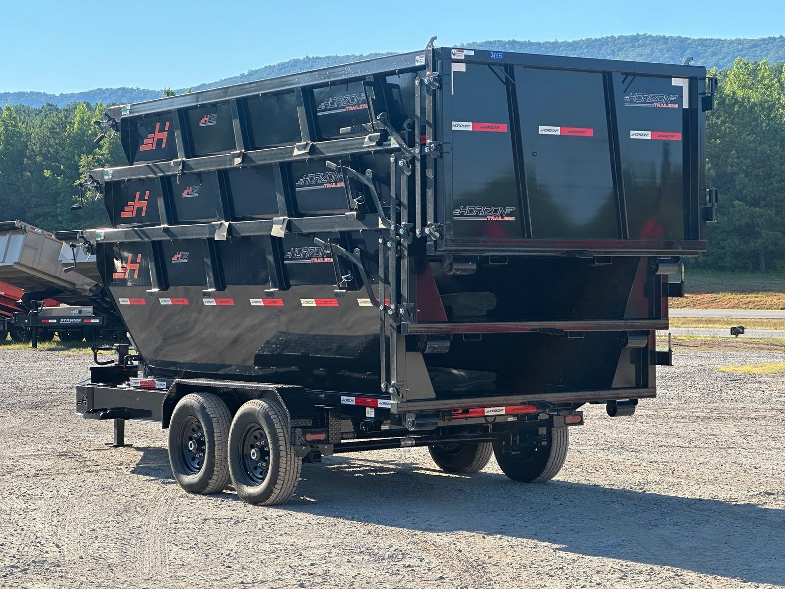 Horizon 14' RDZ BP Roll off Bundle (2) 7k Axles + 3 Bins w/ 4' Walls HZN14BP7K4FTEDZ3BLKTX - Ghost ROP - Stryker Dealership Group