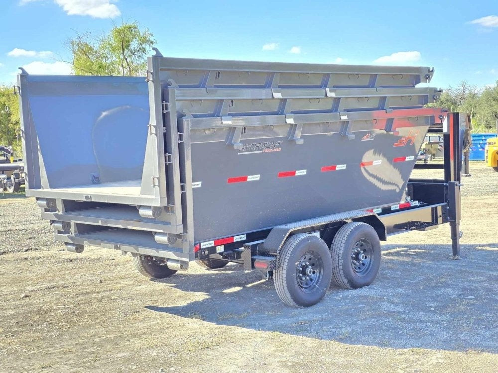 Horizon 14' RDZ GN Roll off Bundle (2) 7k Axles + 3 Bins w/ 4' Walls - Roll Off Packages - RO 14' Gooseneck - TrailerSwap