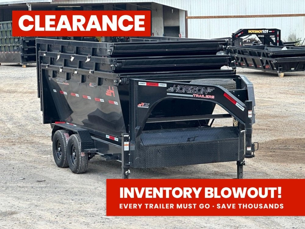 Horizon 14' RDZ GN Roll off Bundle (2) 7k Axles + 3 Bins w/ 4' Walls - Roll Off Packages - RO 14' Gooseneck - TrailerSwap