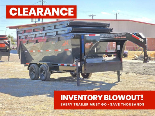 Horizon 14' RDZ GN Roll off Bundle (2) 7k Axles + 3 Bins w/ 4' Walls - Roll Off Packages - RO 14' Gooseneck - TrailerSwap