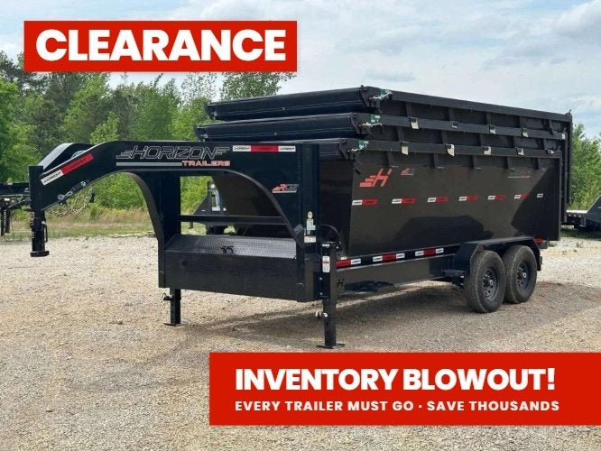 Horizon 14' RDZ GN Roll off Bundle (2) 7k Axles + 3 Bins w/ 4' Walls - Roll Off Packages - RO 14' Gooseneck - TrailerSwap