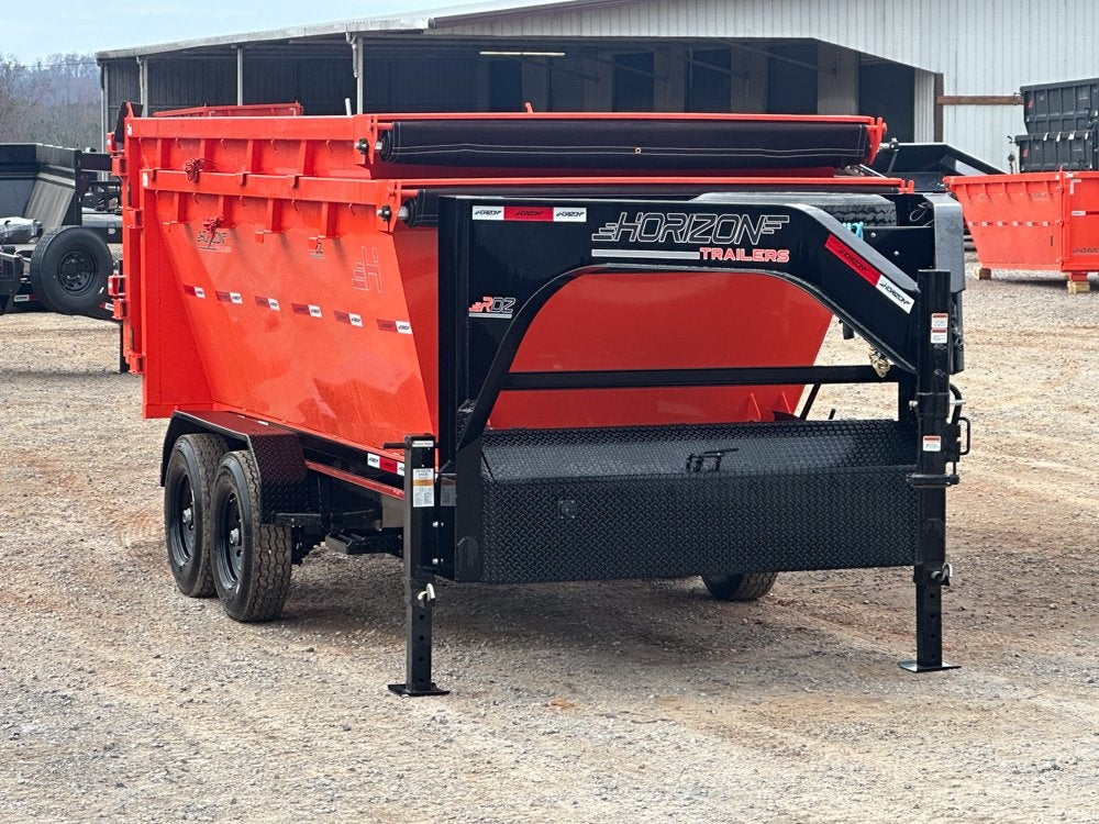 Horizon 14' RDZ GN Roll off Bundle (2) 7k Axles + 2 Bins w/ 4' Walls - Roll Off Packages/RO 14' Gooseneck - Stryker Dealership Group