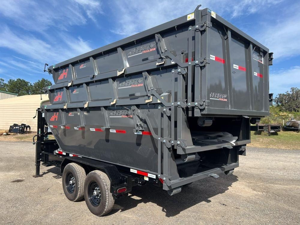 Horizon 14' RDZ GN Roll off Bundle (2) 7k Axles + 3 Bins w/ 4' Walls HZN14GN7K4FTEDZ3GrayAL - Ghost ROP - Stryker Dealership Group