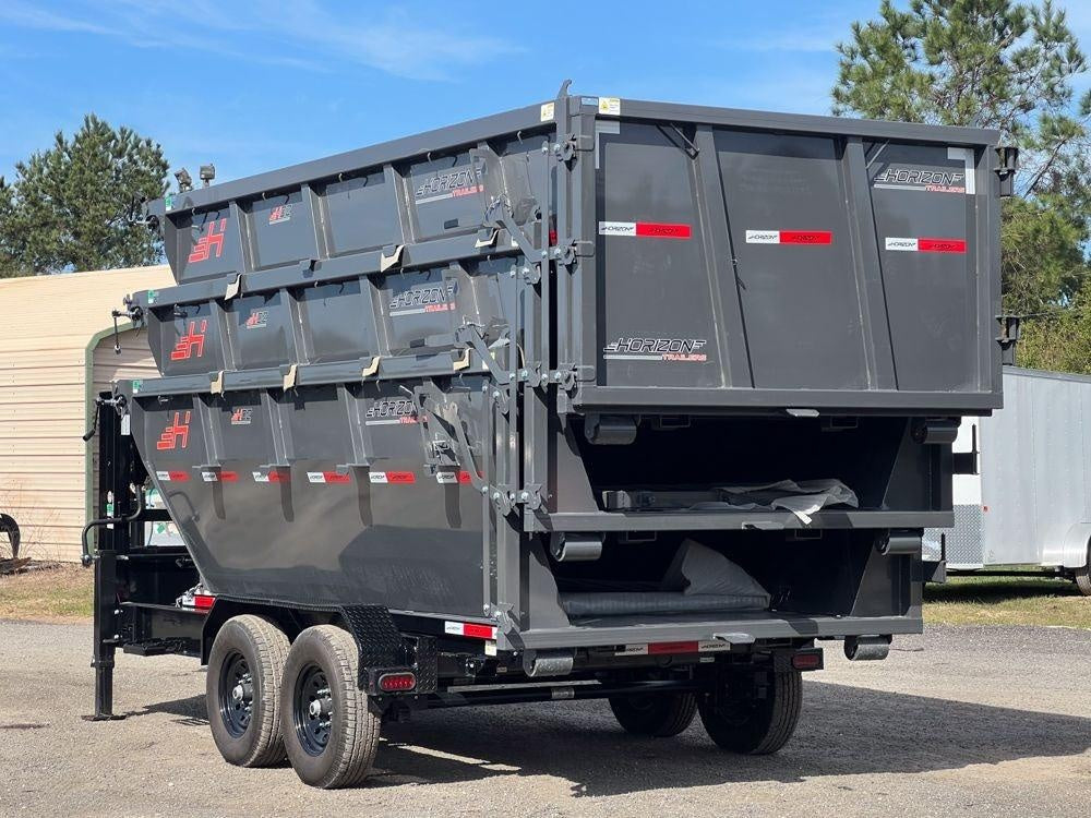 Horizon 14' RDZ GN Roll off Bundle (2) 7k Axles + 3 Bins w/ 4' Walls HZN14GN7K4FTEDZ3GrayMI - Ghost ROP - Stryker Dealership Group