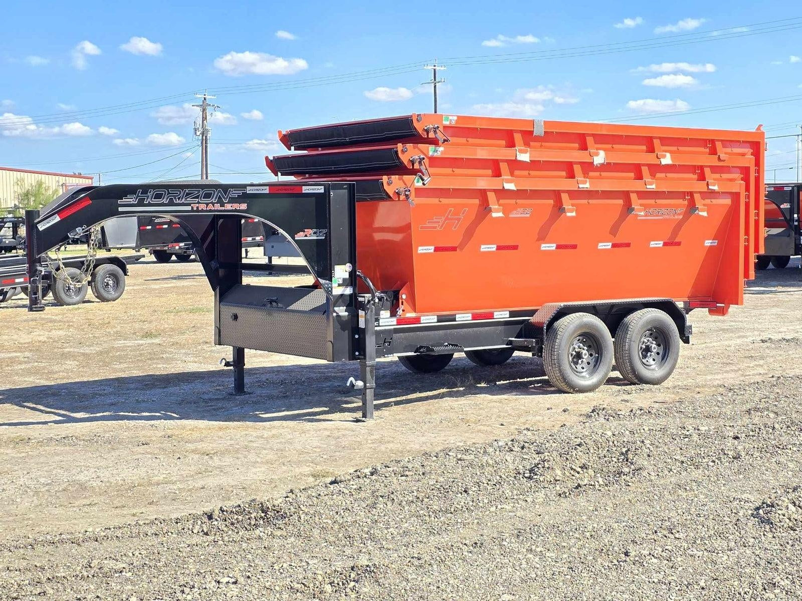 Horizon 14' RDZ GN Roll off Bundle (2) 7k Axles + 3 Bins w/ 4' Walls HZN14GN7K4FTEDZ3ORANGEMI - Ghost ROP - Stryker Dealership Group