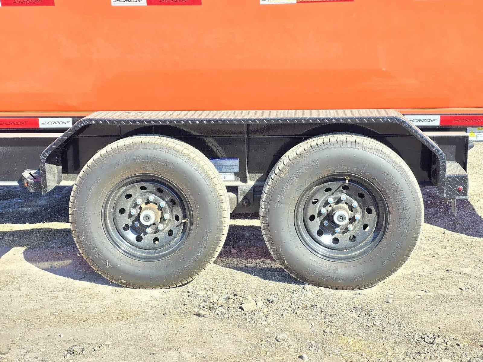 Horizon 14' RDZ GN Roll off Bundle (2) 7k Axles + 3 Bins w/ 4' Walls HZN14GN7K4FTEDZ3ORANGETX - Ghost ROP - Stryker Dealership Group