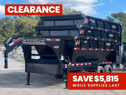Horizon 16' HRD GN Roll off Bundle (2) 10k Axles + 3 Bins w/ 4' Walls - Roll Off Packages - RO 16' Gooseneck - TrailerSwap