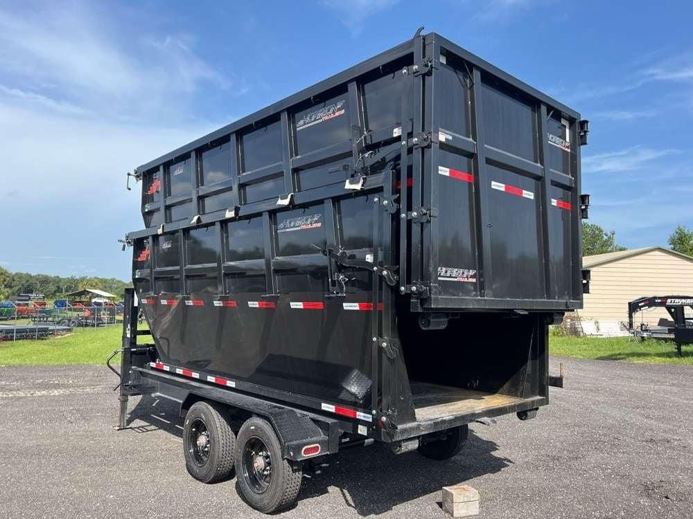 Horizon 16' HRD GN Roll off Bundle (2) 10k Axles + 2 Bins w/ 6' Walls HZN16GN10K6FTEDZ3BLKAL - Ghost ROP - Stryker Dealership Group