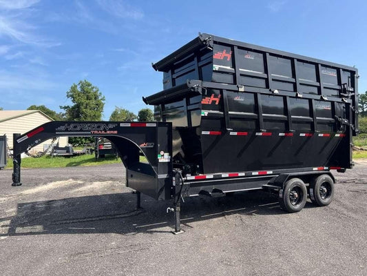 Horizon 16' HRD GN Roll off Bundle (2) 10k Axles + 2 Bins w/ 6' Walls HZN16GN10K6FTEDZ3BLKMI - Ghost ROP - Stryker Dealership Group