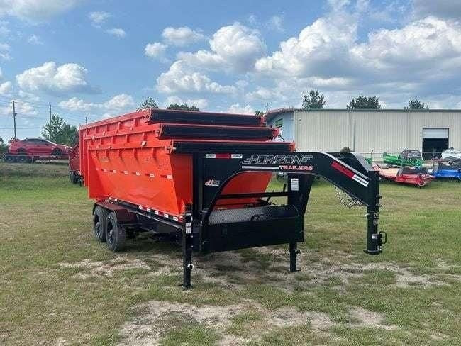Horizon 16' HRD GN Roll off Bundle (2) 10k Axles + 3 Bins w/ 4' Walls HZN16GN10K4FTEDZ3ORANGETX - Ghost ROP - Stryker Dealership Group