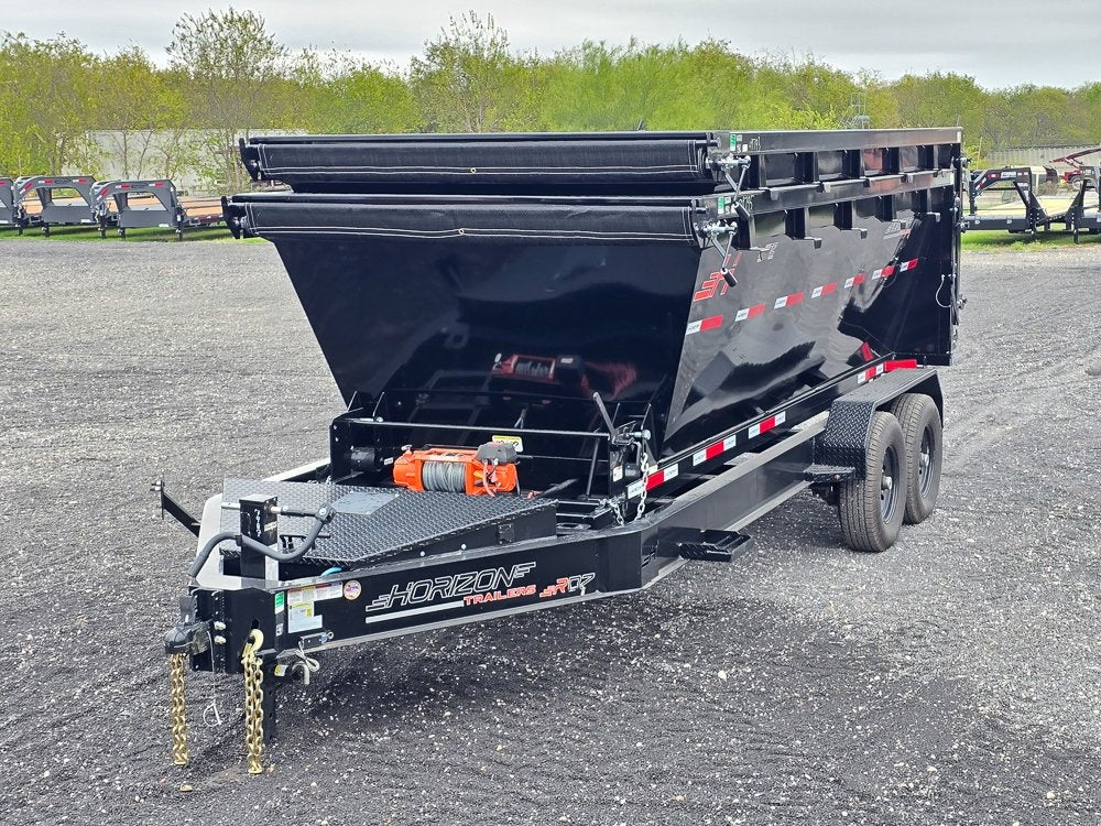 Horizon 16' RDZ BP Roll off Bundle (2) 7k Axles + 2 Bins w/ 4' Walls - Roll Off Packages - RO 16' Bumper Pull - TrailerSwap