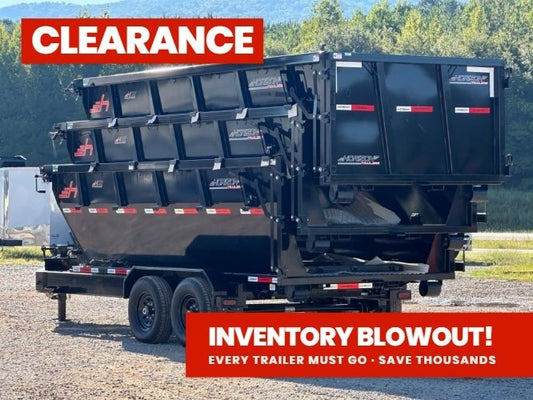 Horizon 16' RDZ BP Roll off Bundle (2) 7k Axles + 3 Bins w/ 4' Walls - Roll Off Packages - RO 16' Bumper Pull - TrailerSwap
