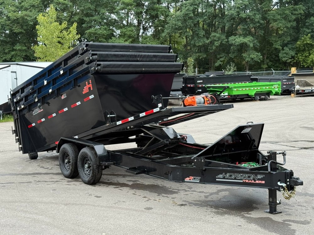 Horizon 16' RDZ BP Roll off Bundle (2) 7k Axles + 3 Bins w/ 4' Walls - Roll Off Packages - RO 16' Bumper Pull - TrailerSwap