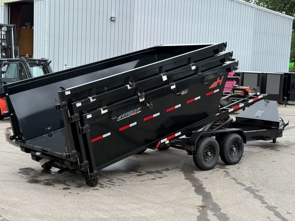Horizon 16' RDZ BP Roll off Bundle (2) 7k Axles + 3 Bins w/ 4' Walls - Roll Off Packages - RO 16' Bumper Pull - TrailerSwap