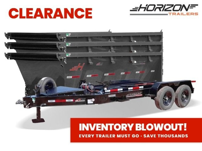 Horizon 16' RDZ BP Roll off Bundle (2) 7k Axles + 3 Bins w/ 4' Walls - Roll Off Packages - RO 16' Bumper Pull - TrailerSwap