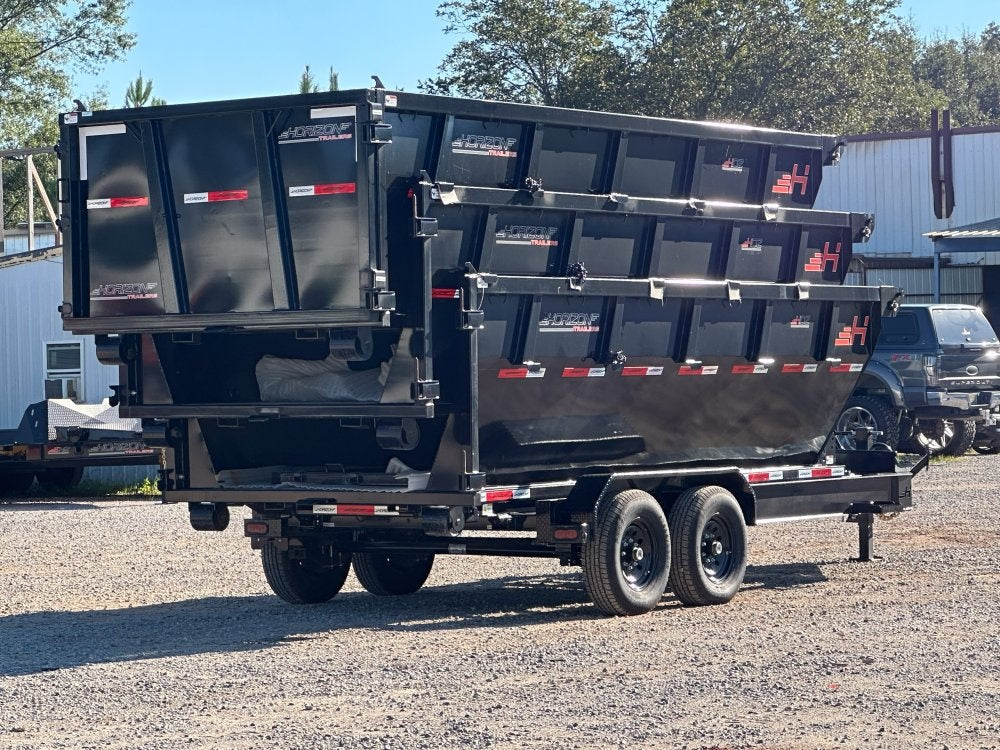 Horizon 16' RDZ BP Roll off Bundle (2) 7k Axles + 3 Bins w/ 4' Walls - Roll Off Packages - RO 16' Bumper Pull - TrailerSwap