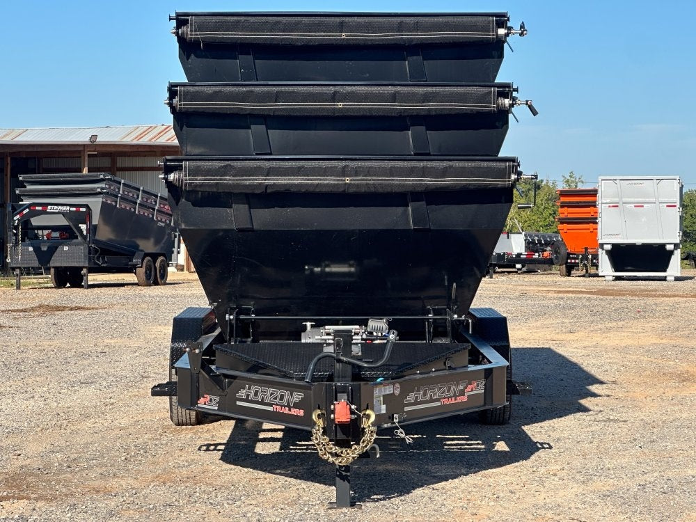 Horizon 16' RDZ BP Roll off Bundle (2) 7k Axles + 3 Bins w/ 4' Walls - Roll Off Packages - RO 16' Bumper Pull - TrailerSwap