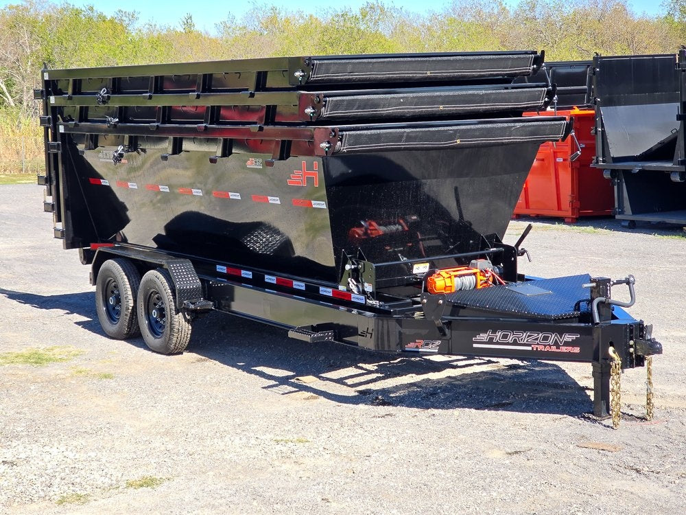 Horizon 16' RDZ BP Roll off Bundle (2) 7k Axles + 3 Bins w/ 4' Walls - Roll Off Packages/RO 16' Bumper Pull - Stryker Dealership Group
