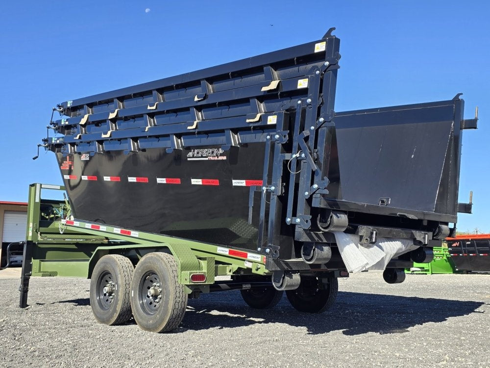 Horizon 16' RDZ GN Roll off Bundle (2) 7k Axles + 3 Bins w/ 4' Walls - Roll Off Packages - RO 16' Gooseneck - TrailerSwap