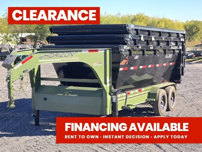 Horizon 16' RDZ GN Roll off Bundle (2) 7k Axles + 3 Bins w/ 4' Walls - Roll Off Packages - RO 16' Gooseneck - TrailerSwap
